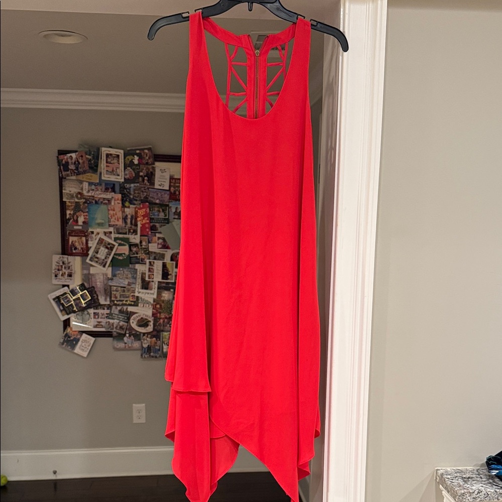 Max & Cleo Vibrant Red Asymmetrical Dress